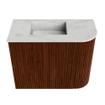 Mondiaz JOYA-DLUX Meuble de toilette 51,6cm - arrondi droite couleur Ruby - Vasque FAYE position Gauche 1 trou de robinet couleur Opalo SW1423708