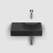 Clou Vale lave-mains céramique lave-mains 38x19x7cm sans trou de robinet à gauche Noir mat SW451470
