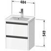 Duravit ketho meuble à 2 vasques avec 2 tiroirs 48.4x37.5x54.9cm avec poignées anthracite basalte mat SW771825
