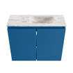 MONDIAZ TURE-DLUX Meuble toilette - 60cm - Jeans - EDEN - vasque Glace - position droite - sans trou de robinet SW1103339