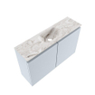 MONDIAZ TURE-DLUX Meuble toilette - 80cm - Clay - EDEN - vasque Glace - position centrale - 1 trou de robinet SW1103213