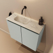 MONDIAZ TURE-DLUX Meuble toilette - 60cm - Greey - EDEN - vasque Ostra - position gauche - sans trou de robinet SW1104884