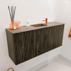 Mondiaz JOYA-DLUX 90cm meuble de salle de bains - couleur Shadow - Vasque FAYE position Milieu 1 trou de robinet couleur Arena. SW1424806