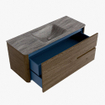 Mondiaz CIRO-DLUX Ensemble de meuble de salle de bains - 120x45x50cm - Plan-vasque solid surface Oza - 1 bassin au milieu - sans trous de robinet - 2 tiroirs - Dusk SW1533289