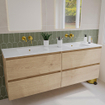 Saniclass Holz Pure Meuble sous lavabo - 160x45x60cm - 4 tiroirs - Chêne naturel SW1420795