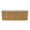 Mondiaz JOYA-DLUX 113.2cm toiletmeubel - ronding links en rechts kleur Oak - Wastafel FAYE positie Midden Zonder kraangat kleur Glace. SW1422000