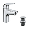 GROHE Swift QuickFix Wastafelkraan - s-size - met push open waste - chroom SW1109189
