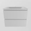 Mondiaz AIVY Ensemble de meuble - 60x45x50cm - 1 trou de robinet - 1 vasque Talc Solid surface - Centre - 2 tiroirs - avec armoire de toilette - MDF Talc SW892462