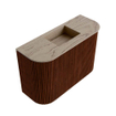 Mondiaz JOYA-DLUX Meuble de salle de bains - 63,2 cm - arrondis gauche et droite couleur Ruby - Vasque FAYE position Milieu Sans trou de robinet couleur Arena SW1425317