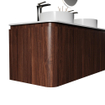 Royal Plaza Terra Badkamermeubelset - 120x46.2x46cm - solid surface topblad wit mat - 2 lades - kastanje (walnoot) SW1426285