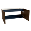 Mondiaz JOYA-DLUX 90cm meuble de salle de bains - couleur Walnut - Vasque FAYE position Droite Sans trou de robinet couleur Meli. SW1424424
