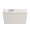 MONDIAZ TURE-DLUX Meuble toilette - 80cm - Linen - EDEN - vasque Ostra - position gauche - 1 trou de robinet SW1104944