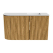 Mondiaz JOYA 71.6cm toiletmeubel - ronding links kleur Oak - Wastafel FAYE positie Rechts 1 kraangat kleur Talc. SW1421129
