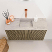 Mondiaz JOYA-DLUX 70cm meuble de salle de bains - couleur Dusk - Vasque FAYE position Milieu Sans trou de robinet couleur Glace. SW1423154