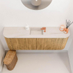 Mondiaz JOYA-DLUX 113.2cm toiletmeubel - ronding links en rechts kleur Oak - Wastafel FAYE positie Midden 1 kraangat kleur Meli. SW1424027