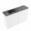 MONDIAZ TURE-DLUX Meuble toilette - 80cm - Talc - EDEN - vasque Lava - position gauche - 1 trou de robinet SW1103610