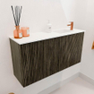 Mondiaz JOYA 80cm meuble de salle de bains - couleur Shadow - Vasque FAYE position Droite 1 trou de robinet couleur Talc. SW1426193