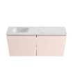 MONDIAZ TURE-DLUX Meuble toilette - 100cm - Rosee - EDEN - vasque Opalo - position gauche - 1 trou de robinet SW1104518