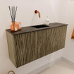 Mondiaz JOYA-DLUX Meuble de salle de bains 90cm - couleur Dusk - Vasque FAYE position Milieu Sans trou de robinet couleur Lava SW1423306