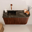 Mondiaz JOYA-DLUX Meuble de toilette 71,6cm - arrondi droit couleur Ruby - Lavabo FAYE position Gauche Sans trou de robinet couleur Lava. SW1423646