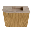 Mondiaz JOYA-DLUX 51.6cm toiletmeubel - ronding links kleur Oak - Wastafel FAYE positie Rechts 1 kraangat kleur Saba. SW1424208