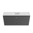 MONDIAZ TURE-DLUX Meuble de toilettes 100 cm Dark Grey. EDEN vasque Opalo position milieu. Avec 1 trou de robinet. SW1104280
