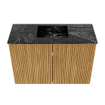 Mondiaz JOYA-DLUX 60cm meuble de salle de bains - couleur Oak - Vasque FAYE position Milieu 1 trou de robinet couleur Lava. SW1422053