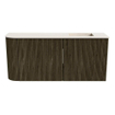 Mondiaz JOYA-DLUX 91.6cm meuble de toilette - arrondi gauche couleur Shadow - Vasque FAYE position Droite 1 trou de robinet couleur Meli. SW1424914