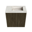 Mondiaz JOYA-DLUX 40cm toiletmeubel - kleur Shadow - Wastafel FAYE positie Rechts Zonder kraangat kleur Ostra. SW1422956