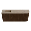 Mondiaz JOYA-DLUX 101.6cm toiletmeubel - ronding rechts kleur Walnut - Wastafel FAYE positie Links 1 kraangat kleur Arena. SW1424374