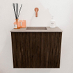 Mondiaz JOYA-DLUX Meuble de toilette 50cm - couleur Walnut - Vasque FAYE position Milieu Sans trou de robinet couleur Saba SW1424626