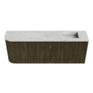 Mondiaz JOYA-DLUX 111.6cm toiletmeubel - ronding links kleur Shadow - Wastafel FAYE positie Rechts 1 kraangat kleur Opalo. SW1422943