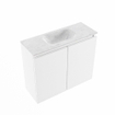 MONDIAZ TURE-DLUX Meuble toilette - 60cm - Talc - EDEN - vasque Opalo - position centrale - 1 trou de robinet SW1104119