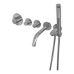 BRAUER Chrome Carving Badkraan Inbouw - douchegarnituur - 20cm uitloop - inclusief inbouwdeel - 3 carving knoppen - handdouche staaf 1 stand - chroom SW715470