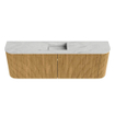 Mondiaz JOYA-DLUX 123.2cm toiletmeubel - ronding links en rechts kleur Oak - Wastafel FAYE positie Midden 1 kraangat kleur Opalo. SW1422197