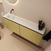 MONDIAZ TURE-DLUX Meuble toilette - 120cm - Oro - EDEN - vasque Opalo - position gauche - sans trou de robinet SW1104492