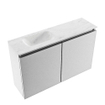 MONDIAZ TURE-DLUX 80cm toiletmeubel Plata. EDEN wastafel Opalo positie links. Zonder kraangat. SW1105186