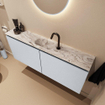 MONDIAZ TURE-DLUX Meuble toilette - 120cm - Clay - EDEN - vasque Glace - position centrale - 1 trou de robinet SW1103278