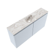 MONDIAZ TURE-DLUX Meuble toilette - 100cm - Clay - EDEN - vasque Glace - position centrale - sans trou de robinet SW1103201