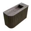 Mondiaz JOYA-DLUX Meuble de toilette 61,6cm - arrondi gauche couleur Shadow - Vasque FAYE position Droite 1 trou de robinet couleur Oza SW1425067