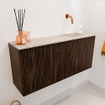Mondiaz JOYA-DLUX 90cm meuble de salle de bains - couleur Walnut - Vasque FAYE position Droite Sans trou de robinet couleur Frappe. SW1422326