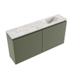 MONDIAZ TURE-DLUX Meuble de WC 100 cm Army. Lavabo EDEN Glace position droite. Avec 1 trou de robinet. SW1103187
