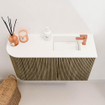 Mondiaz JOYA 71.6cm meuble de salle de bains - arrondi gauche couleur Dusk - Vasque FAYE position Droite 1 trou de robinet couleur Talc. SW1421604