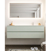 Mondiaz VICA ensemble de meuble de salle de bain - 150cm - meuble sous-vasque greey - 2 tiroirs - lavabo moon droite - 1 trou de robinet - version XL 60cm haut SW1090834