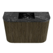 Mondiaz JOYA-DLUX Meuble de toilette 63.2cm - arrondis gauche et droite couleur Shadow - Vasque FAYE position Milieu Sans trou de robinet couleur Lava SW1422872