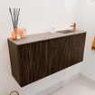 Mondiaz JOYA-DLUX 90cm meuble de salle de bains - couleur Walnut - Vasque FAYE position Droite 1 trou de robinet couleur Saba. SW1424645
