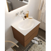 Mondiaz VICA ensemble de meuble de salle de bain - 60cm - meuble sous-vasque repos - 2 tiroirs - lavabo moon milieu - sans trou de robinet XL version 60cm haut SW1089698