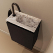 MONDIAZ TURE-DLUX Meuble toilette - 40cm - Urban - EDEN - vasque Glace - position droite - 1 trou de robinet SW1103096