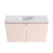 MONDIAZ TURE-DLUX Meuble toilette - 80cm - Rosee - EDEN - vasque Opalo - position centrale - sans trou de robinet SW1104526