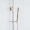 Fortifura Calvi Colonne de douche thermostatique - pomme de douche 25cm - flexible en métal - douchette stylo - inox brossé PVD SW1204409